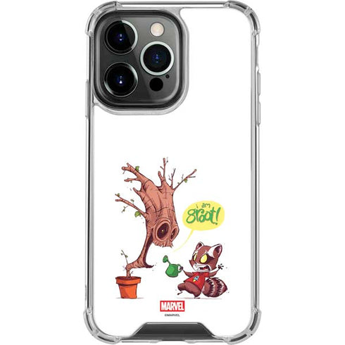 Marvel Rocket Raccoon and Groot Tall Tails iPhone 16 Pro Clear Case