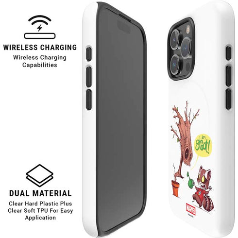 Marvel Rocket Raccoon and Groot Tall Tails iPhone 16 Pro Magsafe Impact Case