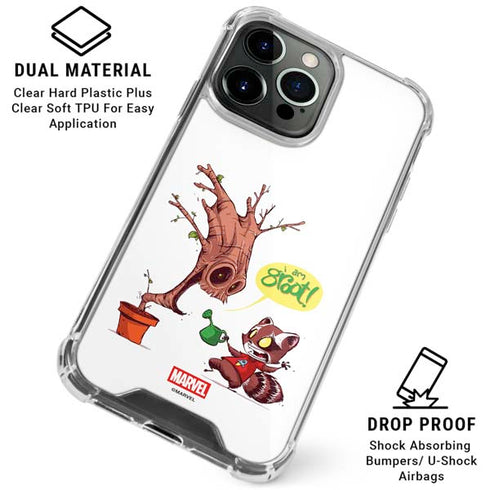 Marvel Rocket Raccoon and Groot Tall Tails iPhone 16 Pro Max Clear Case