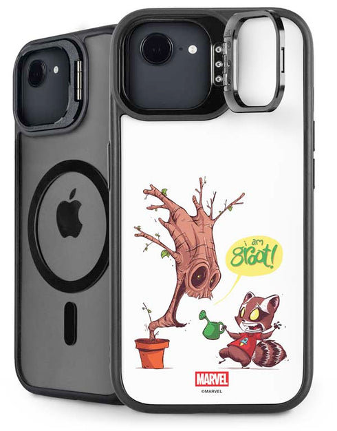 Marvel Rocket Raccoon and Groot Tall Tails iPhone 16e Kickstand Case