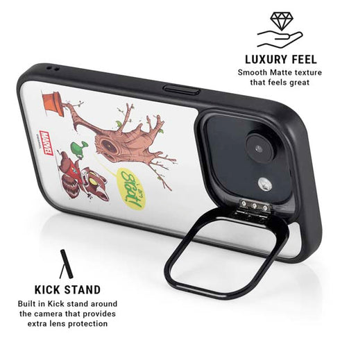 Marvel Rocket Raccoon and Groot Tall Tails iPhone 16e Kickstand Case