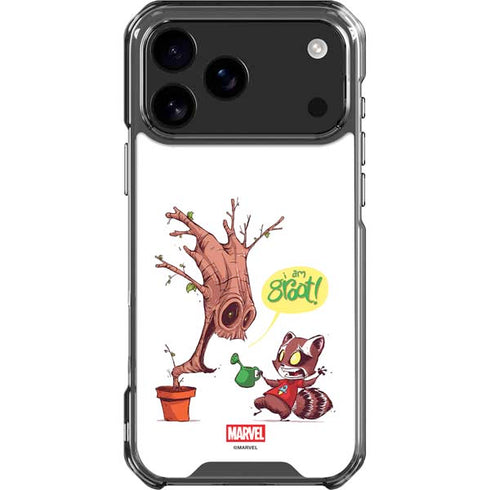 Marvel Rocket Raccoon and Groot Tall Tails iPhone 17 Pro Max Clear Case