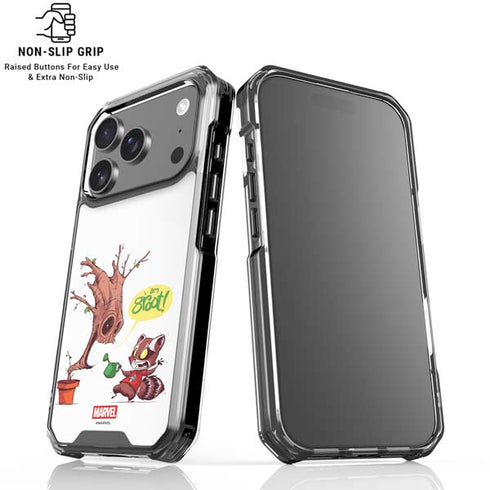 Marvel Rocket Raccoon and Groot Tall Tails iPhone 18 Pro Clear Case