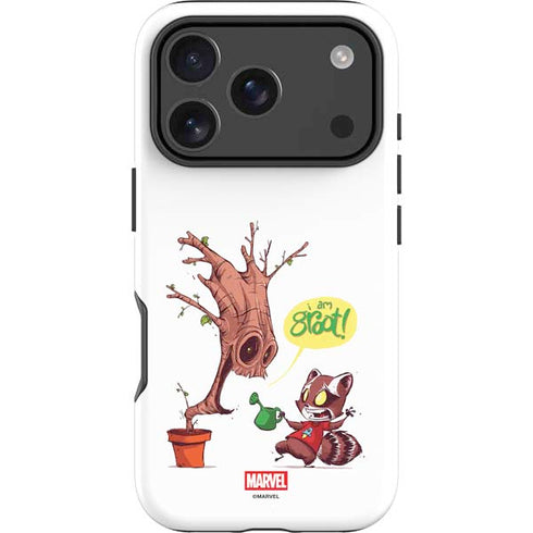 Marvel Rocket Raccoon and Groot Tall Tails iPhone 18 Pro Impact Case