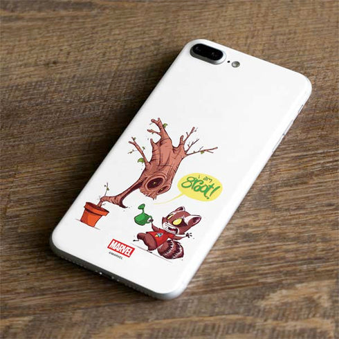 Marvel Rocket Raccoon and Groot Tall Tails iPhone 8 Plus Skin