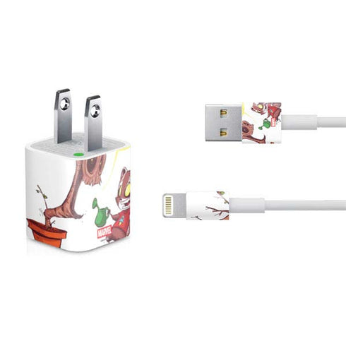 Marvel Rocket Raccoon and Groot Tall Tails iPhone Charger (5W USB) Skin