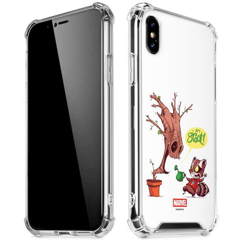 Marvel Rocket Raccoon and Groot Tall Tails iPhone X/XS Clear Case