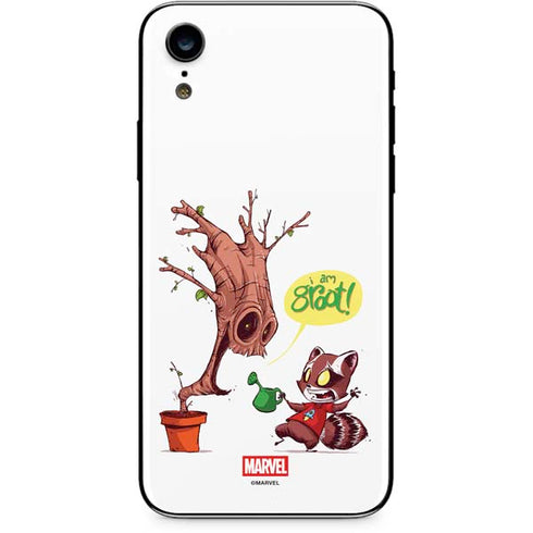 Marvel Rocket Raccoon and Groot Tall Tails iPhone XR Skin