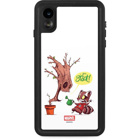 Marvel Rocket Raccoon and Groot Tall Tails iPhone XR Waterproof Case