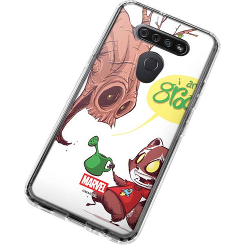 Marvel Rocket Raccoon and Groot Tall Tails LG K51/Q51 Clear Case