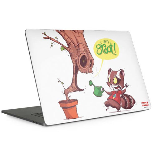 Marvel Rocket Raccoon and Groot Tall Tails MacBook Skins