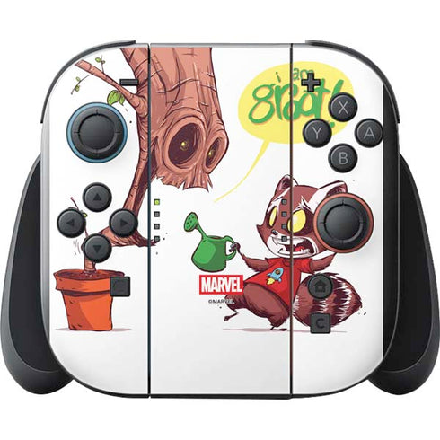 Marvel Rocket Raccoon and Groot Tall Tails Nintendo Switch 2 (2025) with Joy-Con Skin