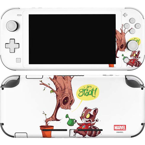 Marvel Rocket Raccoon and Groot Tall Tails Nintendo Switch Lite Skin