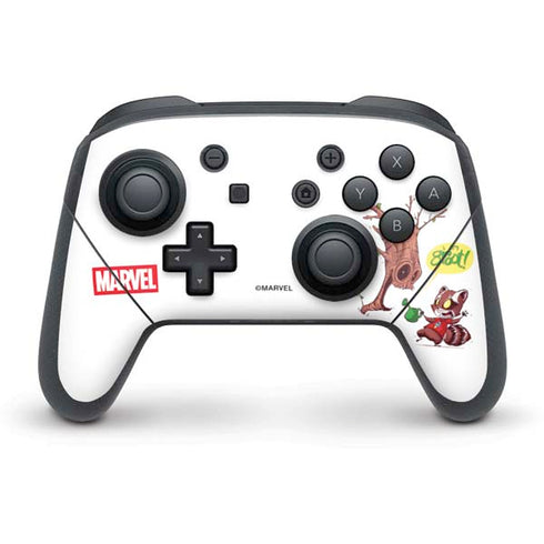 Marvel Rocket Raccoon and Groot Tall Tails Nintendo Switch Pro Controller Skin
