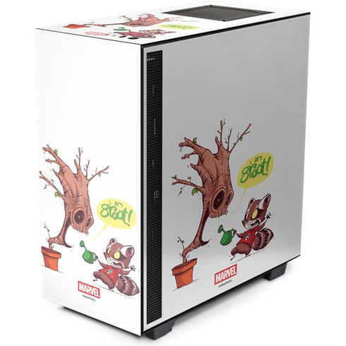 Marvel Rocket Raccoon and Groot Tall Tails NZXT H510 Compact ATX Mid-Tower Case Skin