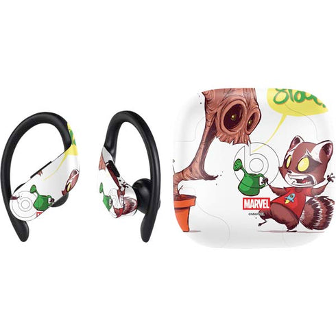 Marvel Rocket Raccoon and Groot Tall Tails PowerBeats Pro Skin