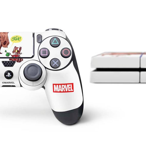 Marvel Rocket Raccoon and Groot Tall Tails PS4 Console and Controller Bundle Skin