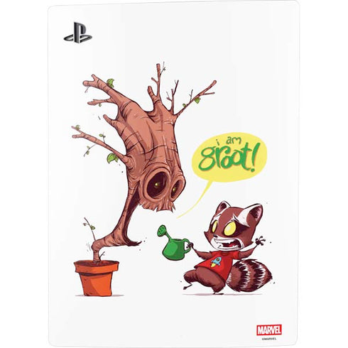 Marvel Rocket Raccoon and Groot Tall Tails PS5 Console Skin