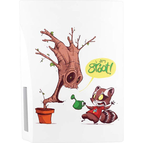 Marvel Rocket Raccoon and Groot Tall Tails PS5 Console Skin