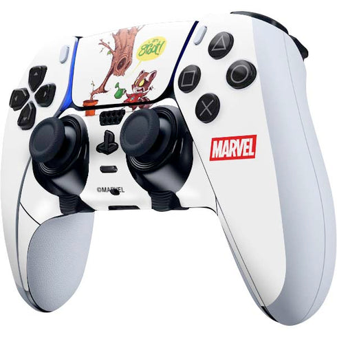 Marvel Rocket Raccoon and Groot Tall Tails PS5 DualSense Edge Pro Controller Skin