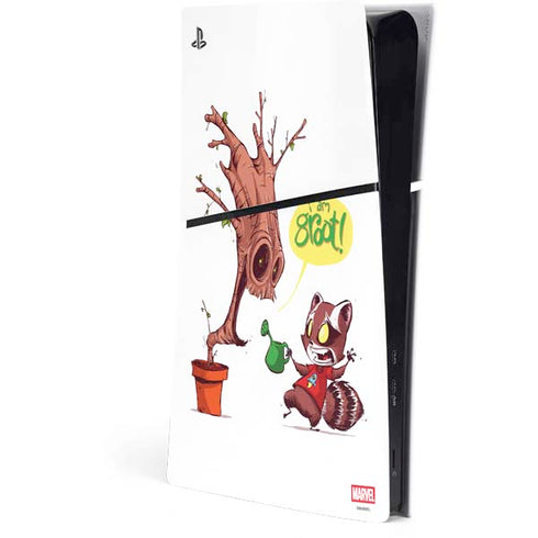 Marvel Rocket Raccoon and Groot Tall Tails PS5 Slim Digital Edition Console Skin