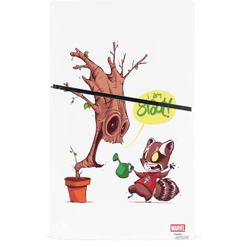 Marvel Rocket Raccoon and Groot Tall Tails PS5 Slim Digital Edition Console Skin