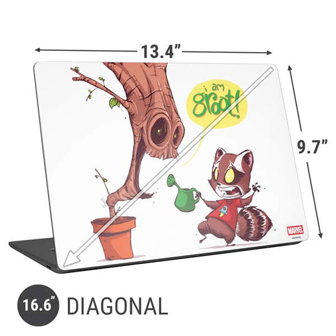 Marvel Rocket Raccoon and Groot Tall Tails Universal Laptop 16.6in (13.4 x 9.7in) Skin