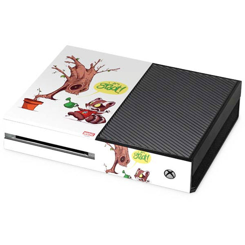 Marvel Rocket Raccoon and Groot Tall Tails Xbox One Console Skin