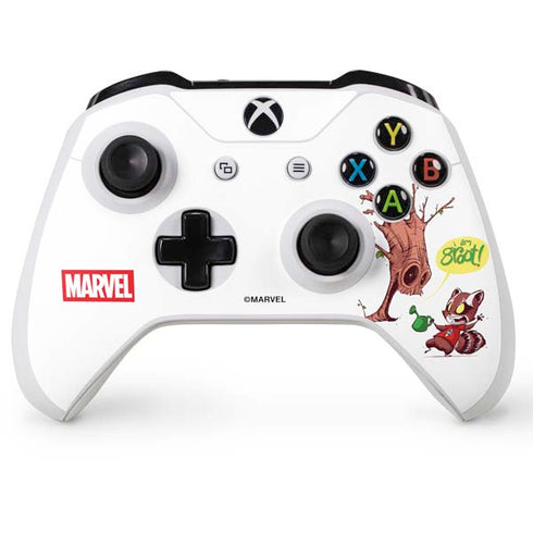 Marvel Rocket Raccoon and Groot Tall Tails Xbox One S Controller Skin