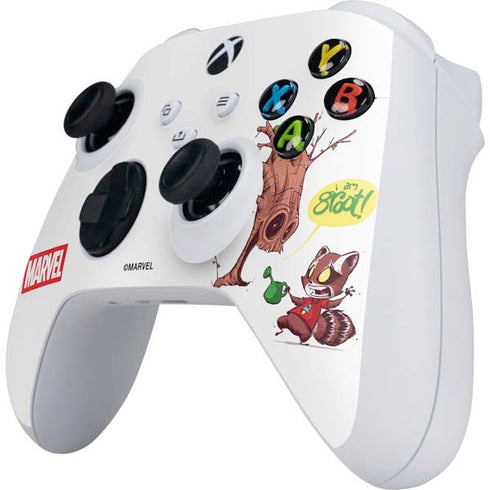 Marvel Rocket Raccoon and Groot Tall Tails Xbox Series S Controller Skin