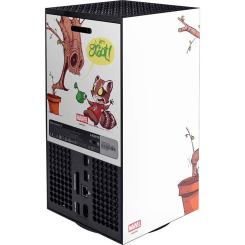 Marvel Rocket Raccoon and Groot Tall Tails Xbox Series X Console Skin