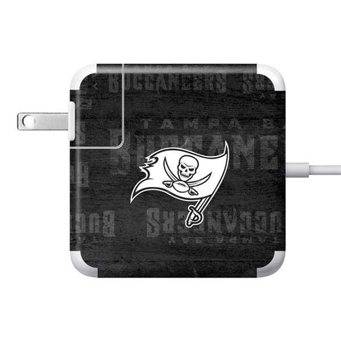 NFL Tampa Bay Buccaneers Black & White 85W Power Adapter (15 and 17 inch MacBook Pro Charger) Skin