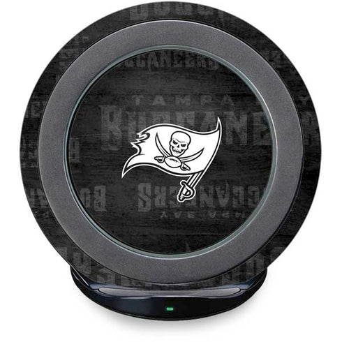 NFL Tampa Bay Buccaneers Black & White Fast Charge Wireless Charging Stand Skin
