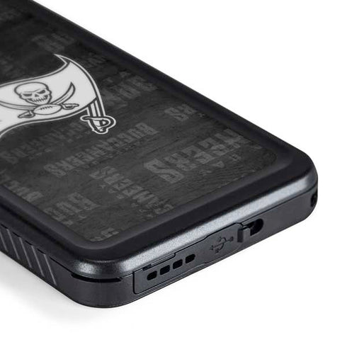 NFL Tampa Bay Buccaneers Black & White Galaxy S24 Plus Waterproof Case