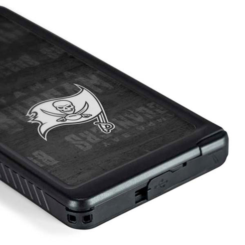 NFL Tampa Bay Buccaneers Black & White Galaxy S24 Ultra Waterproof Case