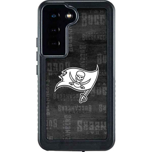 NFL Tampa Bay Buccaneers Black & White Galaxy S24 Waterproof Case