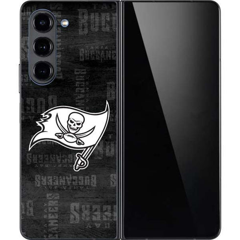 NFL Tampa Bay Buccaneers Black & White Galaxy Z Fold5 5G Skin