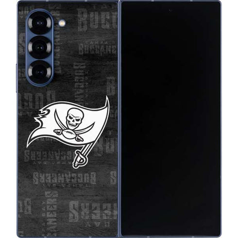 NFL Tampa Bay Buccaneers Black & White Galaxy Z Fold6 Skin