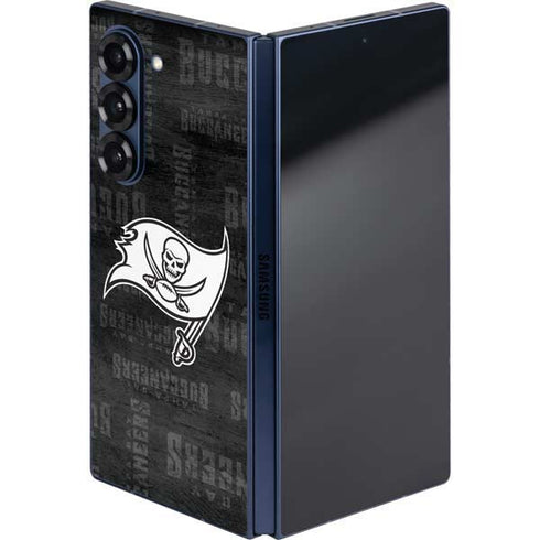 NFL Tampa Bay Buccaneers Black & White Galaxy Z Fold6 Skin