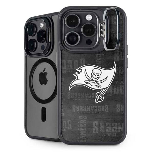 NFL Tampa Bay Buccaneers Black & White iPhone 14 Pro Max Kickstand Case