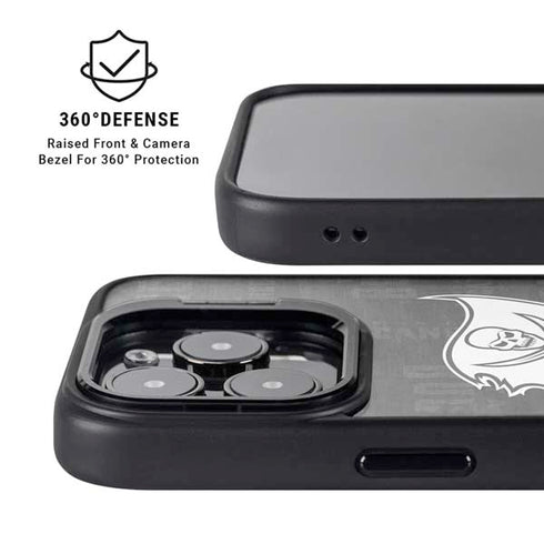 NFL Tampa Bay Buccaneers Black & White iPhone 14 Pro Max Kickstand Case