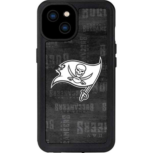 NFL Tampa Bay Buccaneers Black & White iPhone 15 Plus Waterproof Case
