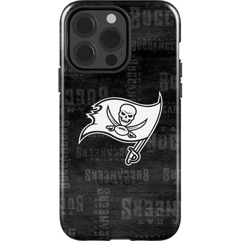 NFL Tampa Bay Buccaneers Black & White iPhone 15 Pro Impact Case
