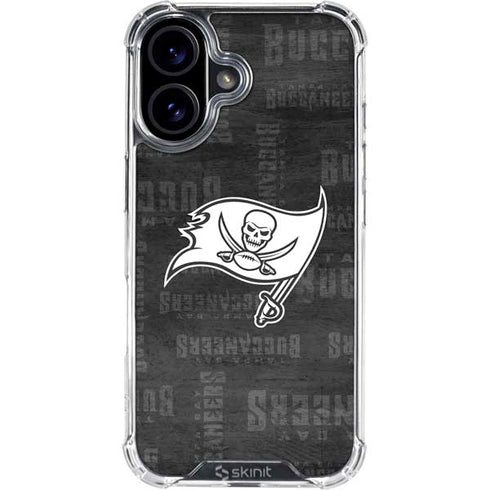 NFL Tampa Bay Buccaneers Black & White iPhone 16 Clear Case