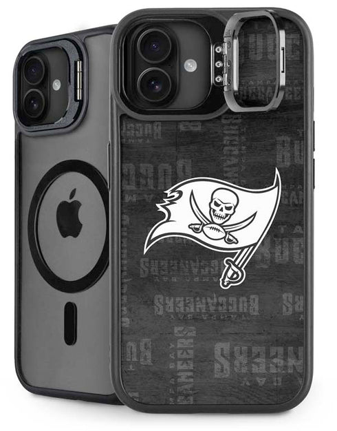 NFL Tampa Bay Buccaneers Black & White iPhone 16 Kickstand Case
