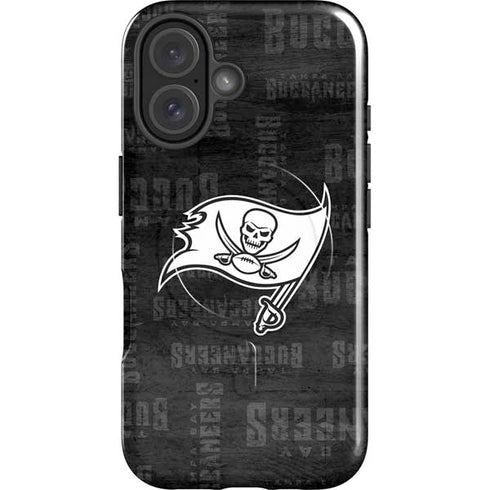 NFL Tampa Bay Buccaneers Black & White iPhone 16 Magsafe Impact Case