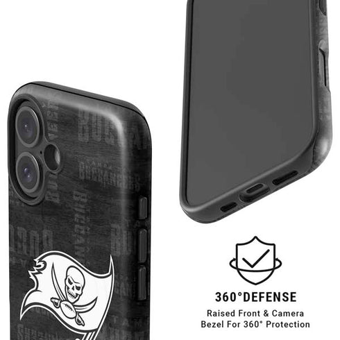 NFL Tampa Bay Buccaneers Black & White iPhone 16 Magsafe Impact Case