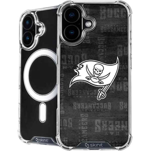 NFL Tampa Bay Buccaneers Black & White iPhone 16 Plus MagSafe Case