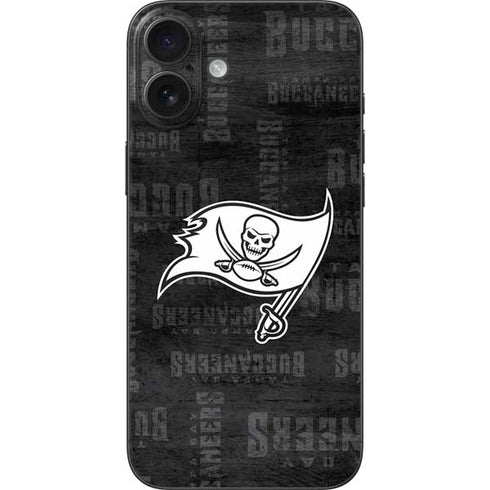 NFL Tampa Bay Buccaneers Black & White iPhone 16 Plus Skin