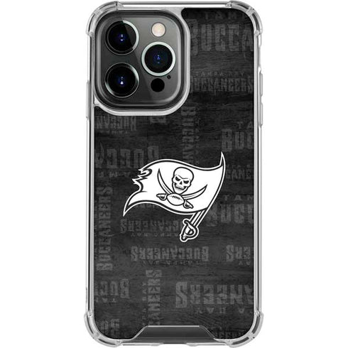 NFL Tampa Bay Buccaneers Black & White iPhone 16 Pro Clear Case